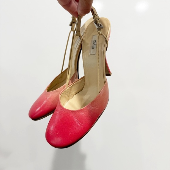 Prada Vintage Ombré Pink Slingback Pump Heels - Picture 13 of 16